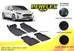 PERFLEX 3D X-MAT HAVUZLU PASPAS ÇEŞİTLERİ SİYAH FORD FOCUS 4 SD 2018 3D X-MAT 5 PCS