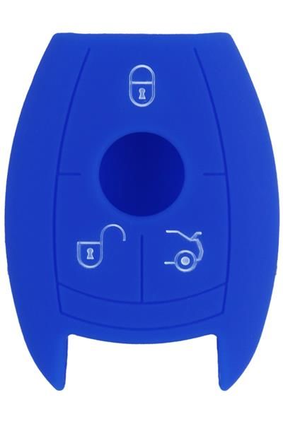 KONTAK ANAHTAR KUMANDA KORUYUCU KILIF SİLİKON 3 TUŞ MAVİ MERCEDES SMART KEYLESS