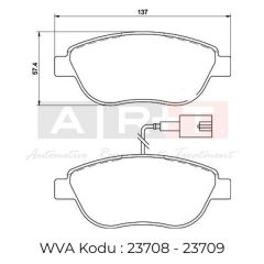 ÖN FREN BALATASI OPEL COMBO D 12 PUNTO EVO 1.3-1.4-1.6D MTJ 09 500-500C 1.3DMJ 10 GRANDE PUNTO 1.6DMTJ 09
