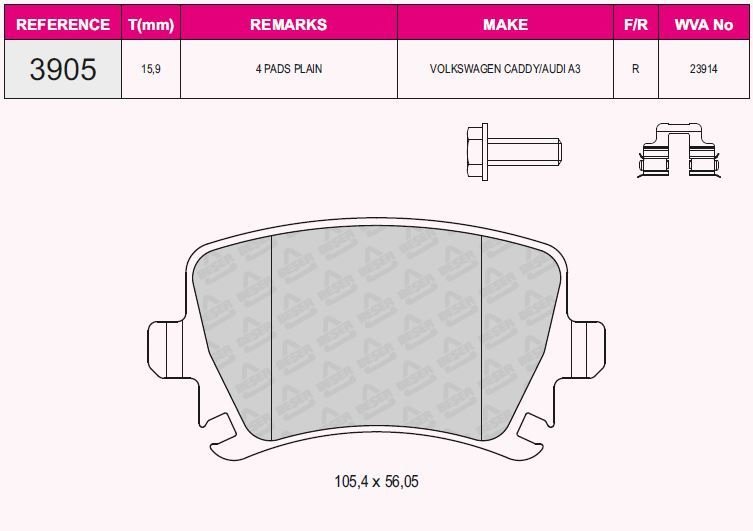 ARKA BALATA PASSAT-CC-CADDY-GOLF5-GOLF6-JETTA-A3-A6-LEON-OCTAVIA-SUPERB 04 GDB1622