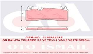 ÖN BALATA TOUAREG 3.0 V6 TDI-3.2 V6-3.6 V6 FSI 06/05 AUDI TT 09 RANGEROVER 3 SPORT 05