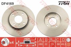 ÖN FREN AYNASI NISSAN ALMERA 00 02 PRIMERA 96 02 2.0ie 16V 280x7.7x 4 DELİK HAVALI