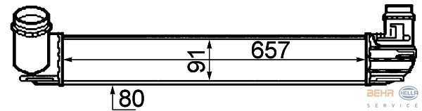 TURBO RADYATÖRÜ INTERCOOLER FLUENCE MEGANE 3-SCENIC 3 1.5DCI 09 657x91x80 110LUK