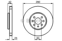 ÖN FREN AYNASI ASTRA H 1.4-1.6 04>MERIVA 1.6 03>COMBO 1.3 CDTİ 4.05> 280x25x4DLxHAVALI 569067-95526653-95526654-93197712