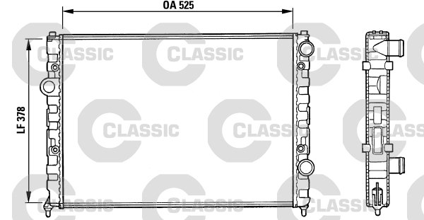 x RADYATÖR CLASSIC PASSAT 1.6-1.8-2.0 90-97 MEK 377.5x525x34