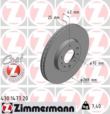ÖN FREN AYNASI VECTRA B 96 02 SAAB 9-2/9-3 93 03 288x25x7DLxHAVALI 32025723-569357-93182306