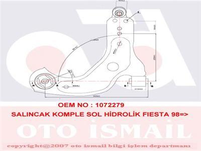 ALT SALINCAK KOMPLE SOL FIESTA 1.3-1.4-1.6-1.8 95-02 Hidrolik Direksiyonlu araçlar için