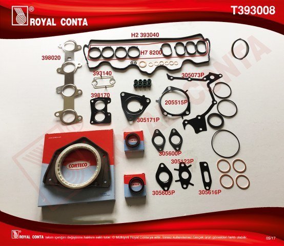 MOTOR TAKIM CONTA KEÇELİ S LASTİKLİ DOBLO-PUNTO 1.9 DZL 223A6.000 MOTOR SİLİNDİR KAPAK CONTASI SİZ