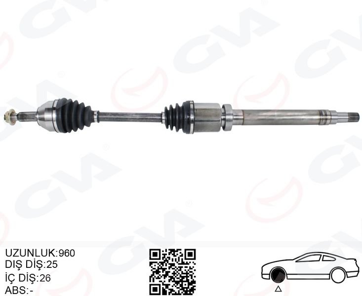 ÖN AKS KOMPLE SAĞ TRANSIT CONNECT 1.8 TDCI 02>14 75-90-110PS 960mm