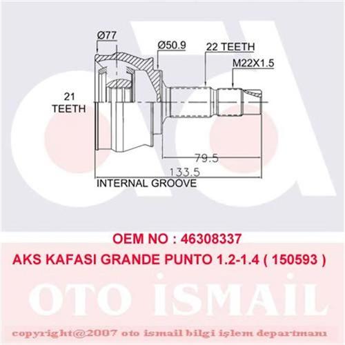x AKS KAFASI DIŞ GRANDE PUNTO 1.2 .1.4 16V 06 CORSA D 1.2 1.4 16V 06