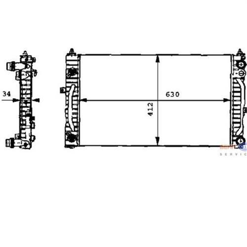 RADYATÖR PASSAT 96-00 A4 95-01 A6 00-05 ADP-AHL-ANA-ARM AC KLİMASIZ MEK OTOM 630x412x34
