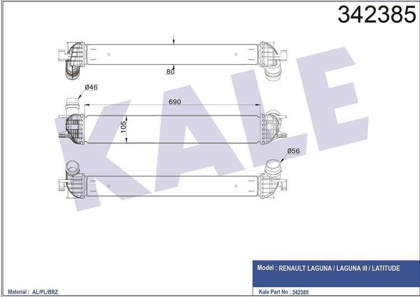 TURBO RADYATÖRÜ INTERCOOLER LAGUNA COUPE-LAGUNA 3-LATITUDE 1.5 DCI AL-PL-BRZ