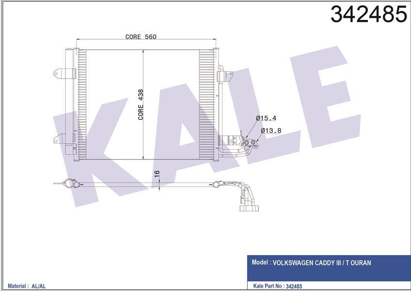 KLİMA KONDENSERİ VW CADDY 3 BOX-ESTATE-TOURAN AL-AL
