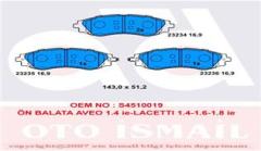 ÖN BALATA AVEO 1.4 ie-LACETTI 1.4-1.6-1.8 ie 05 -REZZO 1.6-2.0 ie 05