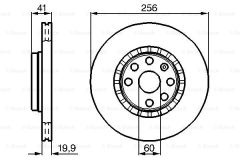 ÖN FREN AYNASI ASTRA F-VECTRA A-CORSA B-ASCONA C-AVEO-KALOS 03>13 256x20x4DLxHAVALI 569010-93182285
