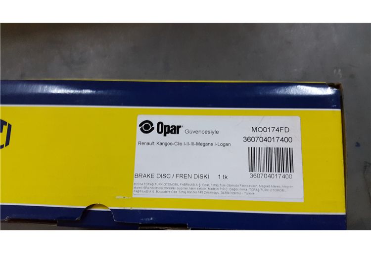 ÖN FREN DİSK TAKIMI R19 MEGANE CLİO KANGO HAVALI 240 CM