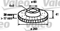 ÖN FREN AYNASI CORSA C 1.0-1.2 16V 01 11 ABS Lİ 240x20x4DLxHAVALI