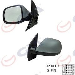 DIŞ DİKİZ AYNASI SOL TRANSPORTER T6 CARAVELLE 10 ELEKTRİKLİ ISITMALI ASTARLI ASFERİK 5 FİŞ VM-6196EHPAL