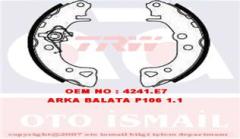 ARKA PABUÇ BALATA P106 1.0 1.1 1.4İ 96 SAXO 1.0 1.1 1.4VTS 1.5D 1.6VTS 96-6.03 164x32