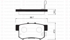 ARKA FREN BALATA HONDA ACCORD 2.0L F20 90-98 / CIVIC 1.6L D16 VTEC VTI 01-05 / 1.4L 1.6L 96-01 / 1.6L R16A2 VTEC sedan 06- / LEGEND 3.2L 91-96 / SUZUKI SX4 1.6L M16A RW415 05-
