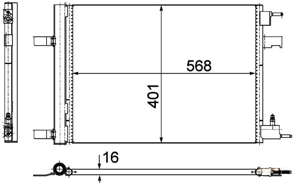 x KLİMA KONDENSERİ ASTRA J-CRUZE-ZAFIRA C 1.4-1.6 A14-B14-D14 NET-NEL/ A16-B16 XER-LET 570x388x