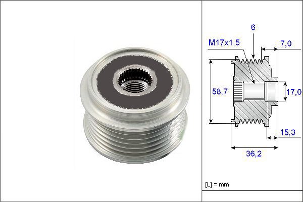 ALTERNATÖR KASNAĞI RULMANLI FOCUS 01-04 -FOCUS 2 04- -MONDEO 4 07- -CONNECT 02- 1.8TDCI