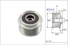 ALTERNATÖR KASNAĞI RULMANLI FOCUS 01-04 -FOCUS 2 04- -MONDEO 4 07- -CONNECT 02- 1.8TDCI
