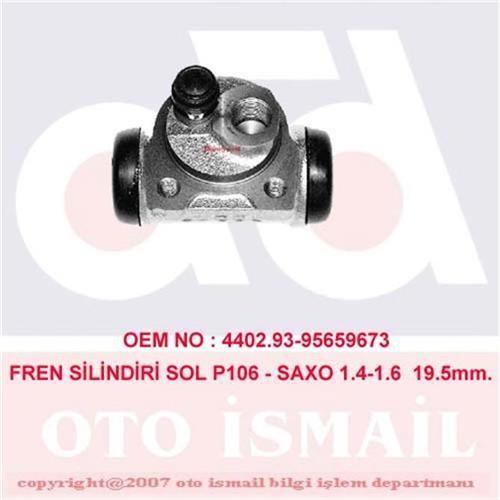 FREN SİLİNDİRİ SOL P106 1.3-1.4-1.6 92-01 SAXO 1.0-1.1-1.4-1.6-1.5D 96-03 19 mm