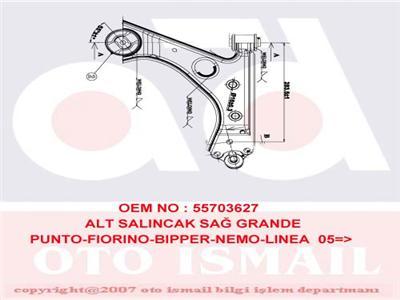 ALT SALINCAK SAĞ FIORINO-BIPPER-NEMO 08 LINEA 07 GRANDE PUNTO-PUNTO 06 PUNTO EVO 08