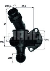 x TERMOSTAT KOMPLE 87C AUDI A4-A6 2.0TFSI 04