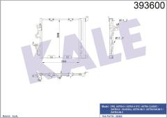 KLİMA RADYATÖRÜ KONDENSERİ OPEL ASTRA H 04 10 ZAFIRA B 05 15 1.3-1.7-1.9 CDTI-DT-DTH-DTL AL/AL 405x385x18