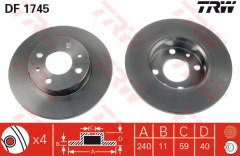 ON FREN DISKI FIAT 500 500C 07 TİPO-PUNTO-TEMPRA-PANDA-MAREA-BRAVO 96 ALFA ROMEO 145-146-155 92 FORD KA 08 12 240.5x11 4DELİK