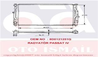 RADYATÖR PASSAT-A4-A6-SUPERB 1.6-1.8-2.4-1.9TDI-2.6-2.3 VR5-2.0-2.8 AC KLİMASIZ MEK 632x414x23