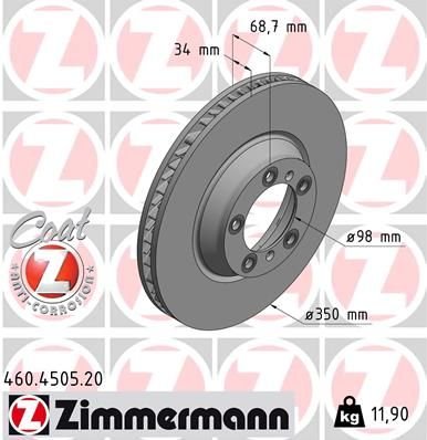 FREN DISKI ON SAG PORSCHE CAYENNE 9YA 17 PANAMERA 971 16 350 MM - 34 MM