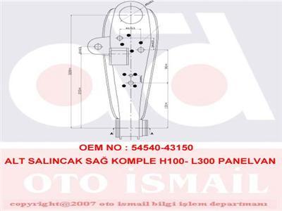 SALINCAK ALT SAĞ ROTİLLİ HYUNDAI H100 2.5L D4BA 4D55 4D56 PANELVAN 94-05 / MITSUBISHI L300 2.5L 4D 55 4D56 PANELVAN 86-04