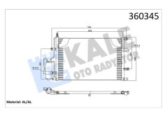 KLİMA RADYATÖRÜ VOLVO S60 1 384 2.0T 00-10 S80 1 184 2.0T 98-06 V70 2 285 2.4 01-07 xC70 1 CROSS COUNTRY 295 2.5T xC AWD 02-07 KURUTUCU İLE BRAZING AL-AL 655x436x22