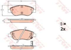 ON BALATA FIAT EGEA 15 1.4 1.5 T4 HIBRIT 1.6 D K:19 MM G:151.1 MM BÜYÜK TİP