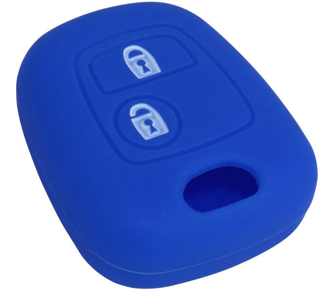 KONTAK ANAHTAR KUMANDA KORUYUCU KILIF SİLİKON 2 TUŞ MAVİ PEUGEOT 206-307-C2-C3-C4