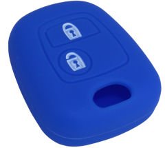 KONTAK ANAHTAR KUMANDA KORUYUCU KILIF SİLİKON 2 TUŞ MAVİ PEUGEOT 206-307-C2-C3-C4