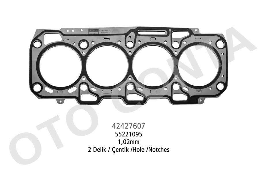 SİLİNDİR KAPAK CONTASI FIAT DOBLO 10 LINEA 07 BRAVO 2 07 14 500L 12 18 EGEA 16 20 500X 14 ALFA ROMEO GIULIETTA 10 16 MITO 09 15 1.6D MTJ 1.02mm