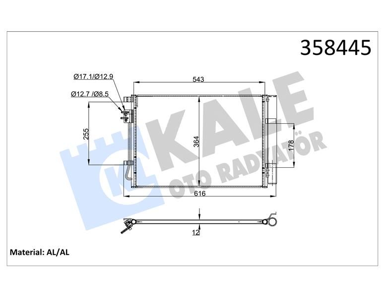 353130 KONDENSER HYUNDAI i20 1.2 12- AL/AL