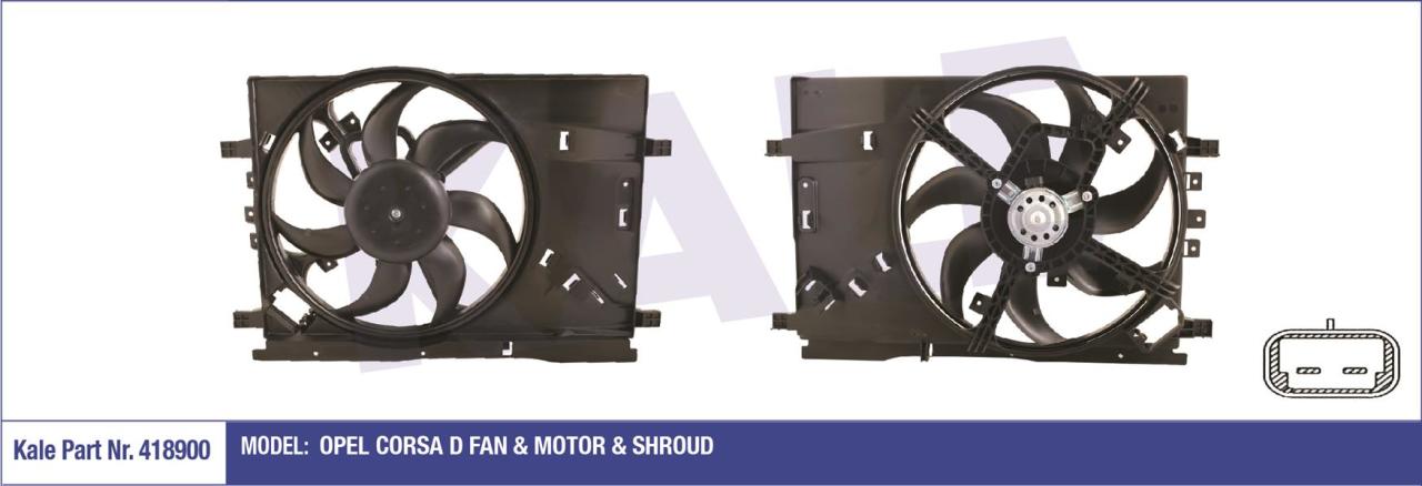 FAN MOTORU DAVLUMBAZLI OPEL CORSA D 130W-390mm