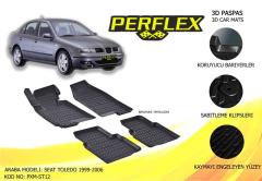PERFLEX 3D X-MAT HAVUZLU PASPAS ÇEŞİTLERİ SİYAH SEAT TOLEDO 1999-2006 3D X-MAT 5 PCS