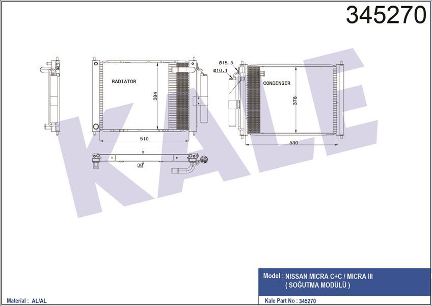 KLİMA KONDENSERİ NISSAN MİCRA 1.2-1.4 16V 02-10 RADYATÖR-KLİMA BİRLEŞİK OTO.-MEK. AL/AL