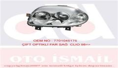 FAR SİNYAL SAĞ CLIO 09/98-05/01 ELEKTRİKLİ H7 HB3 ÇİFT OPTİK