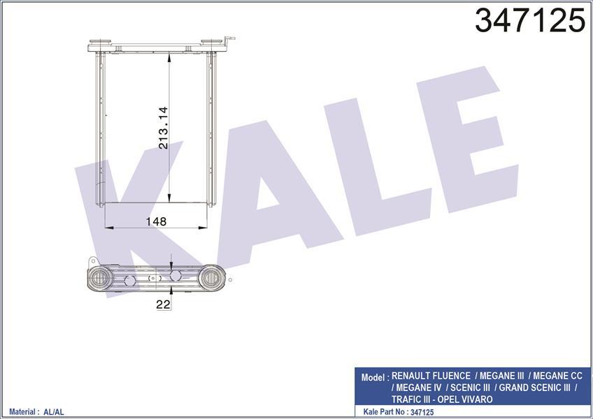 KALORİFER RADYATÖRÜ MEGANE 3-FLUENCE 213X148X22