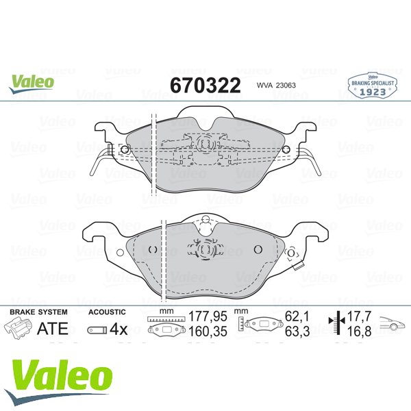 ÖN BALATA ASTRA G 1.2-1.4-1.6-1.7D-1.8-2.0D 98-05 ZAFIRA 1.8-2.0D 16V 98-05