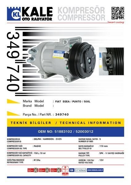 KLİMA KOMPRESÜRÜ PUNTO-EGEA 16 500L