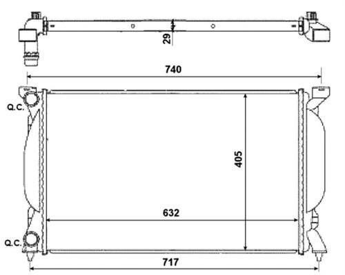 RADYATÖR BRAZİNG AUDI A4 00 AC MEK 632x398x26