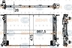 x 8MK376745-631 RADYATÖR AUDI A4-A5 1.8 TFSI-2.0 TFSI 07 Q5 2.0 TFSI QUATTRO 09 OTOM. 868x 475x26